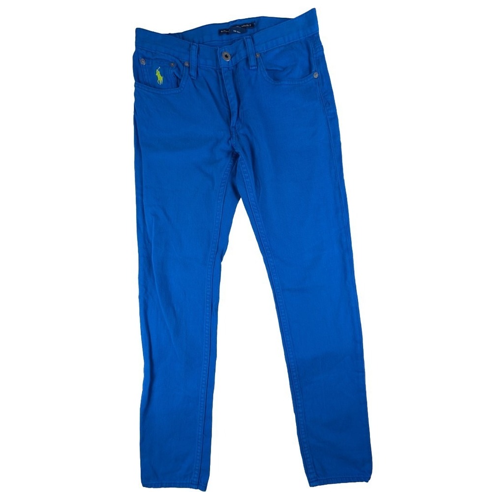 Polo Ralph Lauren Women's Blue Five Pocket Jeans With Green Pony Size 27‎
